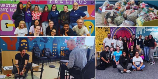 Volunteers helped prepare Imagine’s Mountainside and Newark centers for a new program year. The effort included assembling furniture, organizing spaces and cleaning linens and stuffed animals.